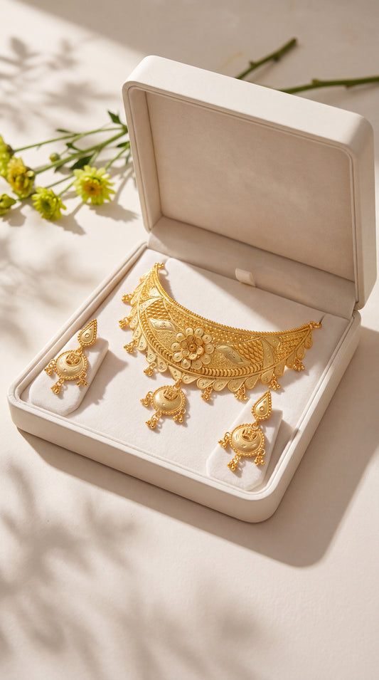 Surabhi Leaf Choker Set