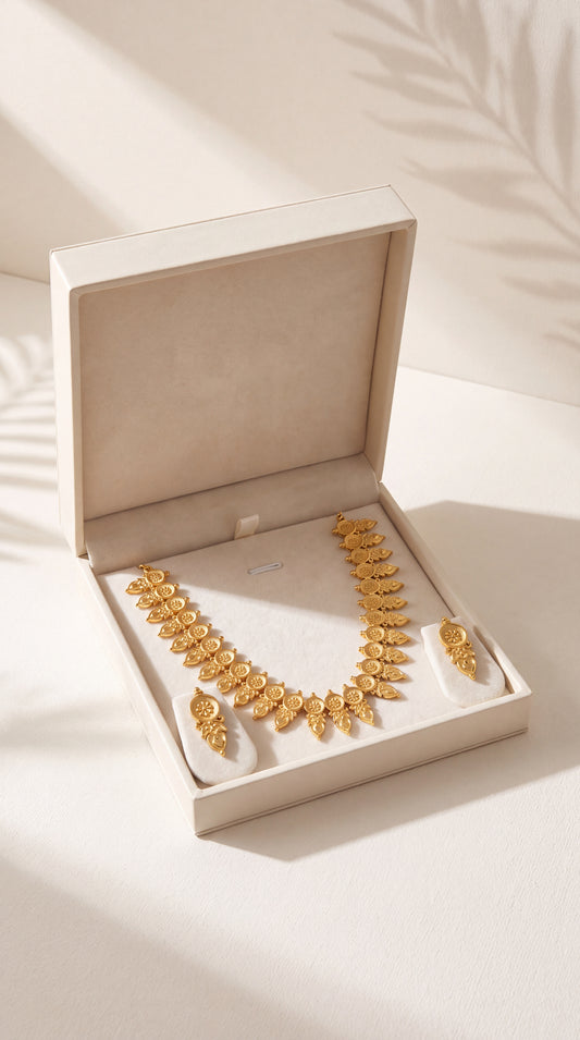 Coin Leaf Necklace Set