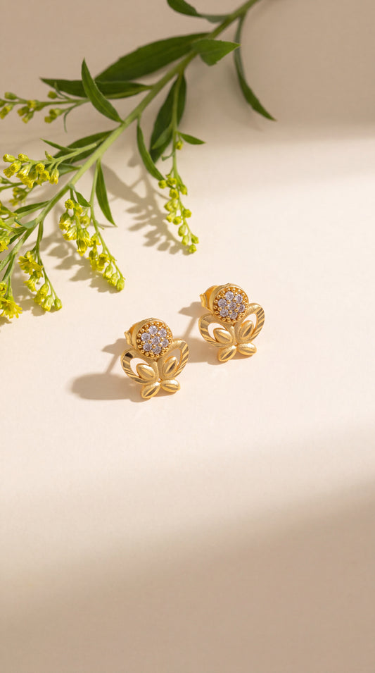 Petal CZ Stud Earrings