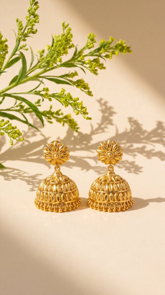 Oval Rib Jhumka